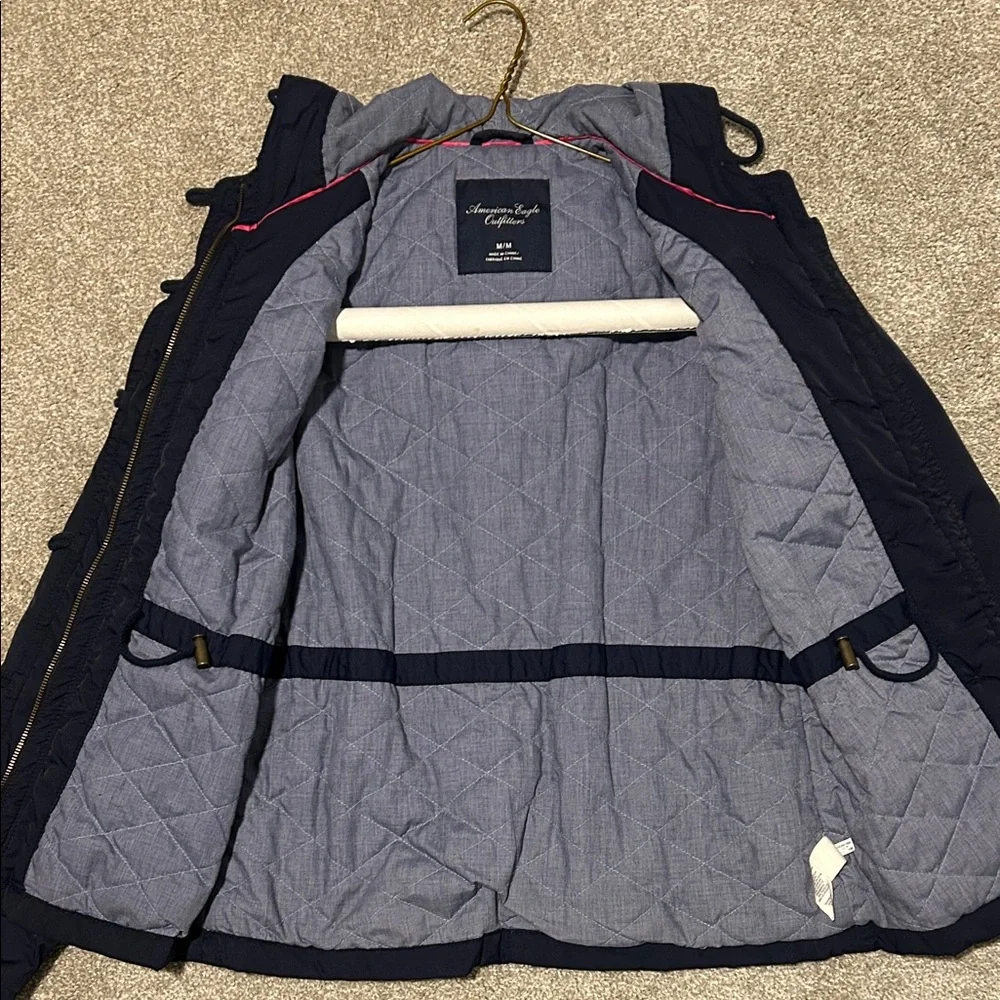 American Eagle Outfitters Navy Blue Quilted Jacket - Picture 3 of 6